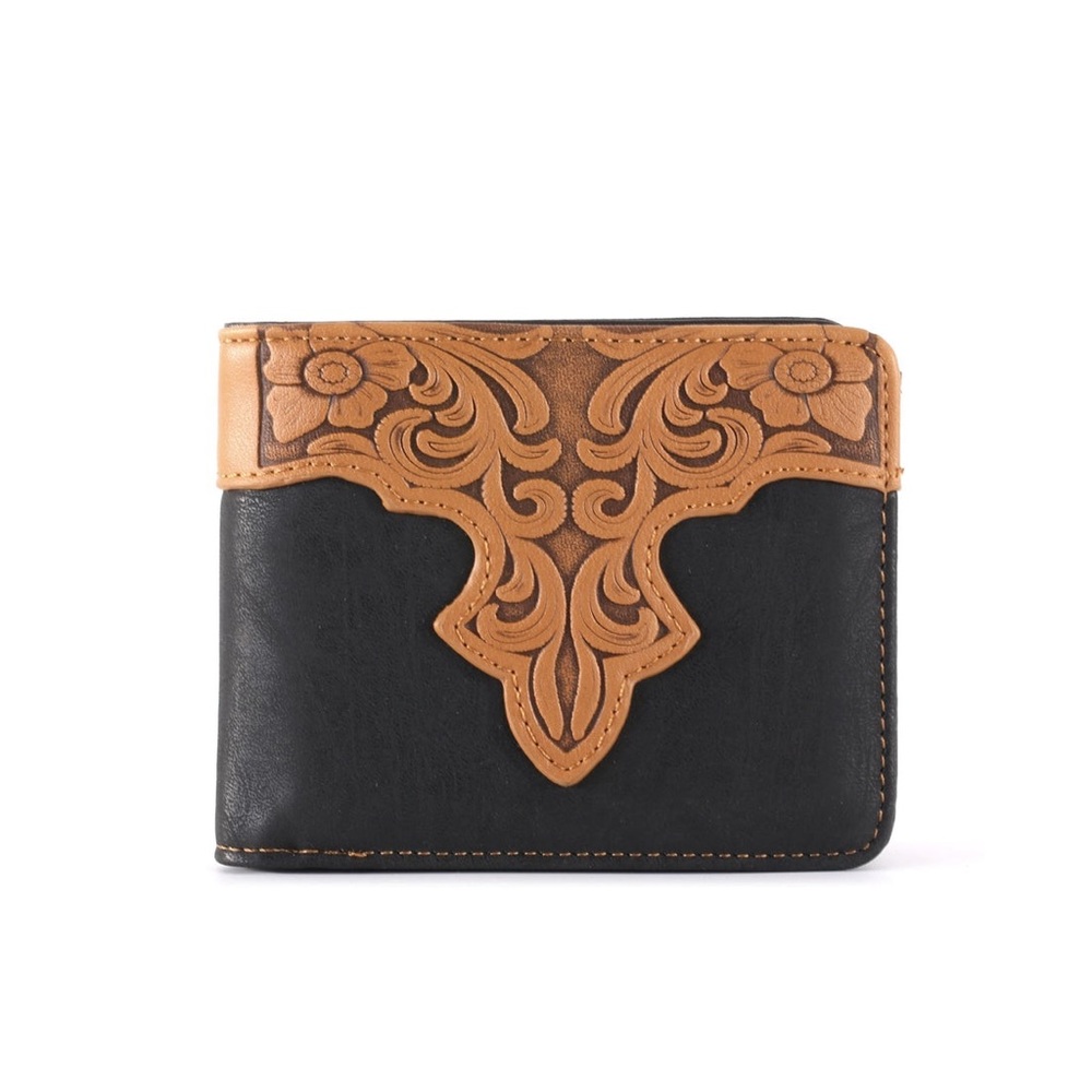 Montana West Brown and Tan Star-Embellished Wallet